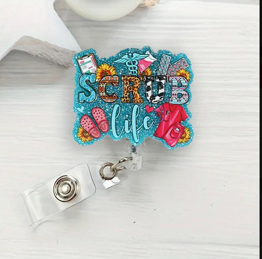Scrub Life retractable badge holder