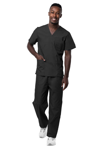 Unisex V-Neck/Drawstring Pant Scrub Set